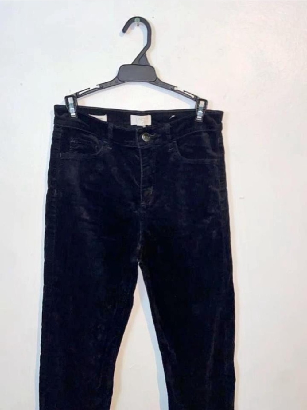LOFT Outlet Black Velvet Slim Straight Pants